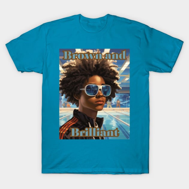 Brown and Brilliant Swimmer T-Shirt by Chasing Sonlight